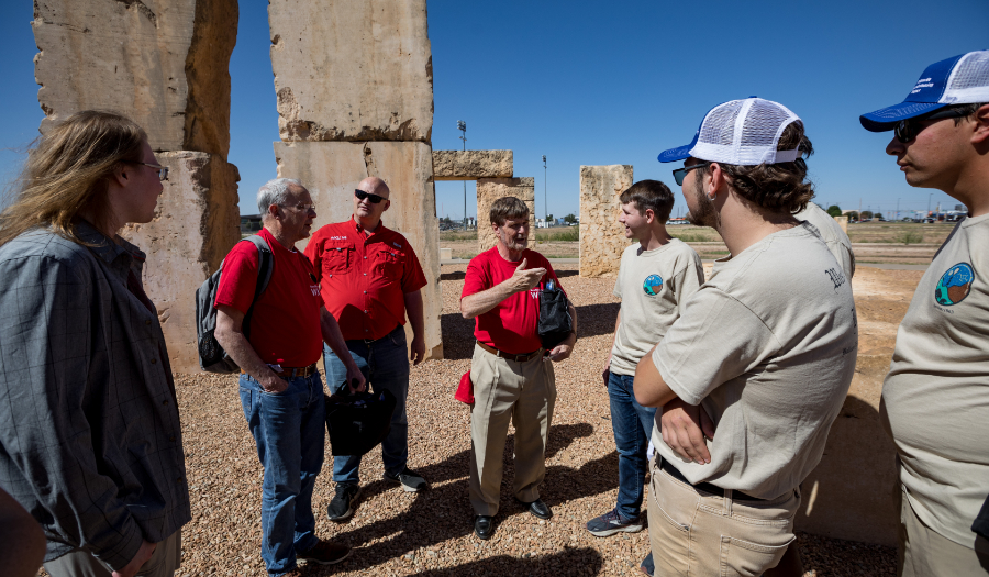 Members of the SunSketcher Team talking to Folks from UTPB in Odessa, TX